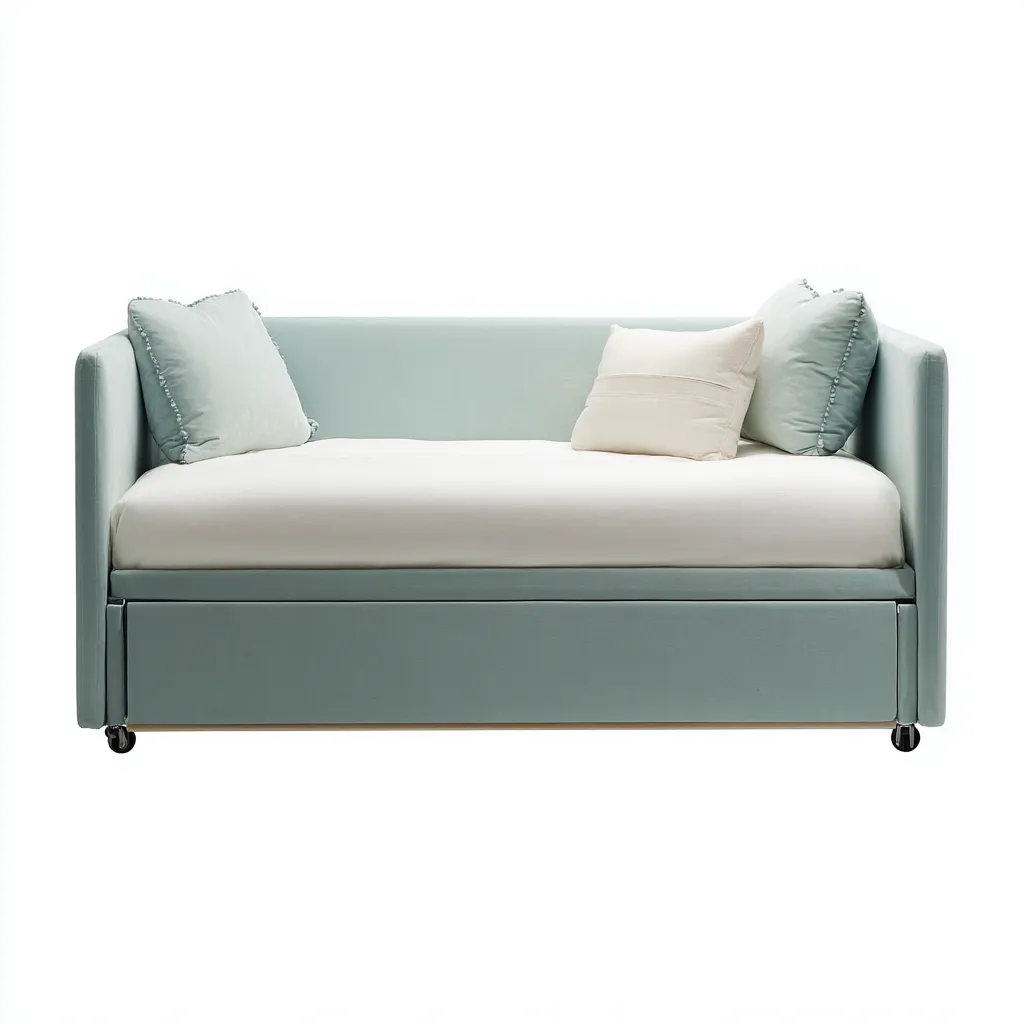 Schlafsofa aus Stoff 200x90x85 cm - hellblau - modernes Design mit ausziehbarem Bett