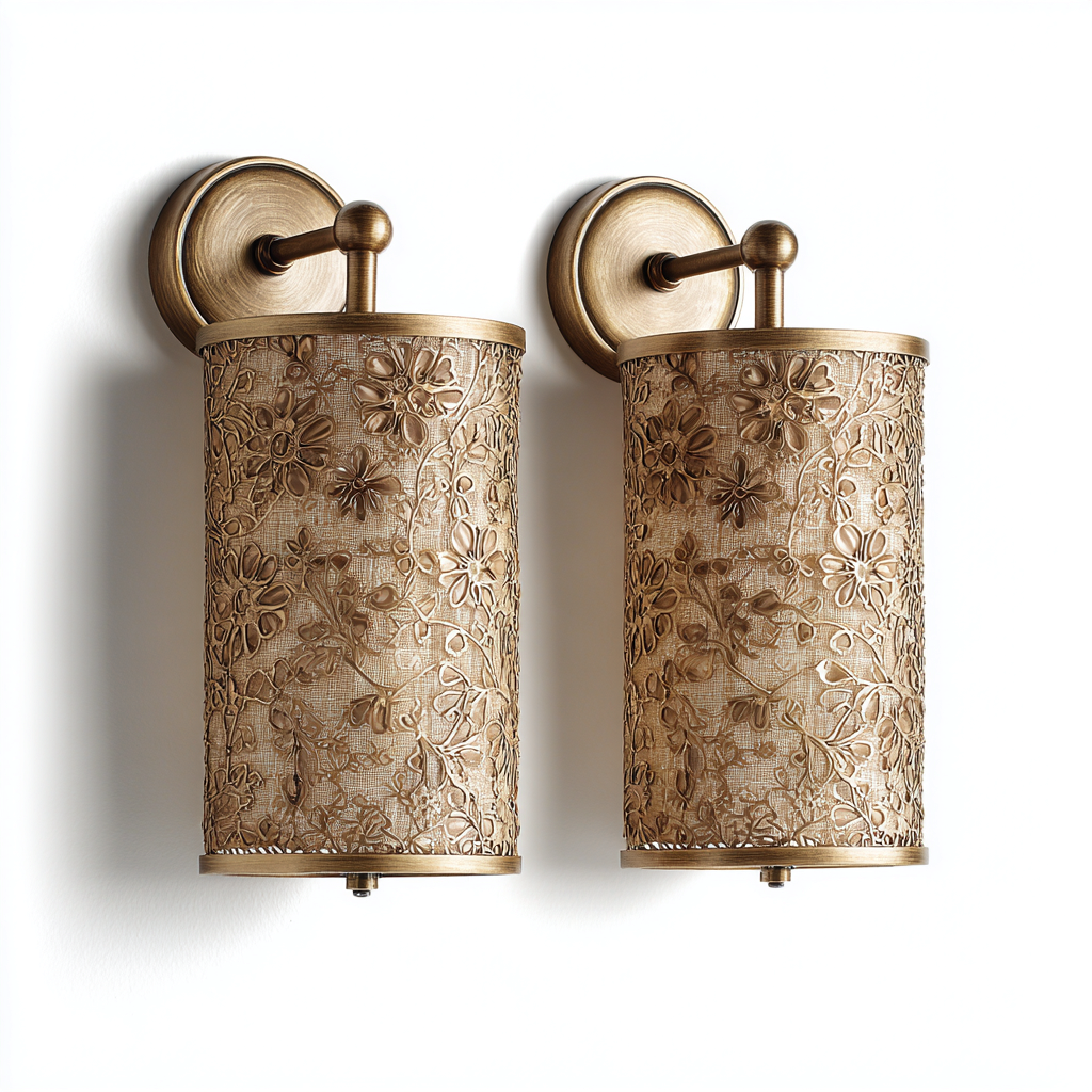 Wandleuchte Metall 30x20x25 cm - Bronze-Beige - Klassisches Design