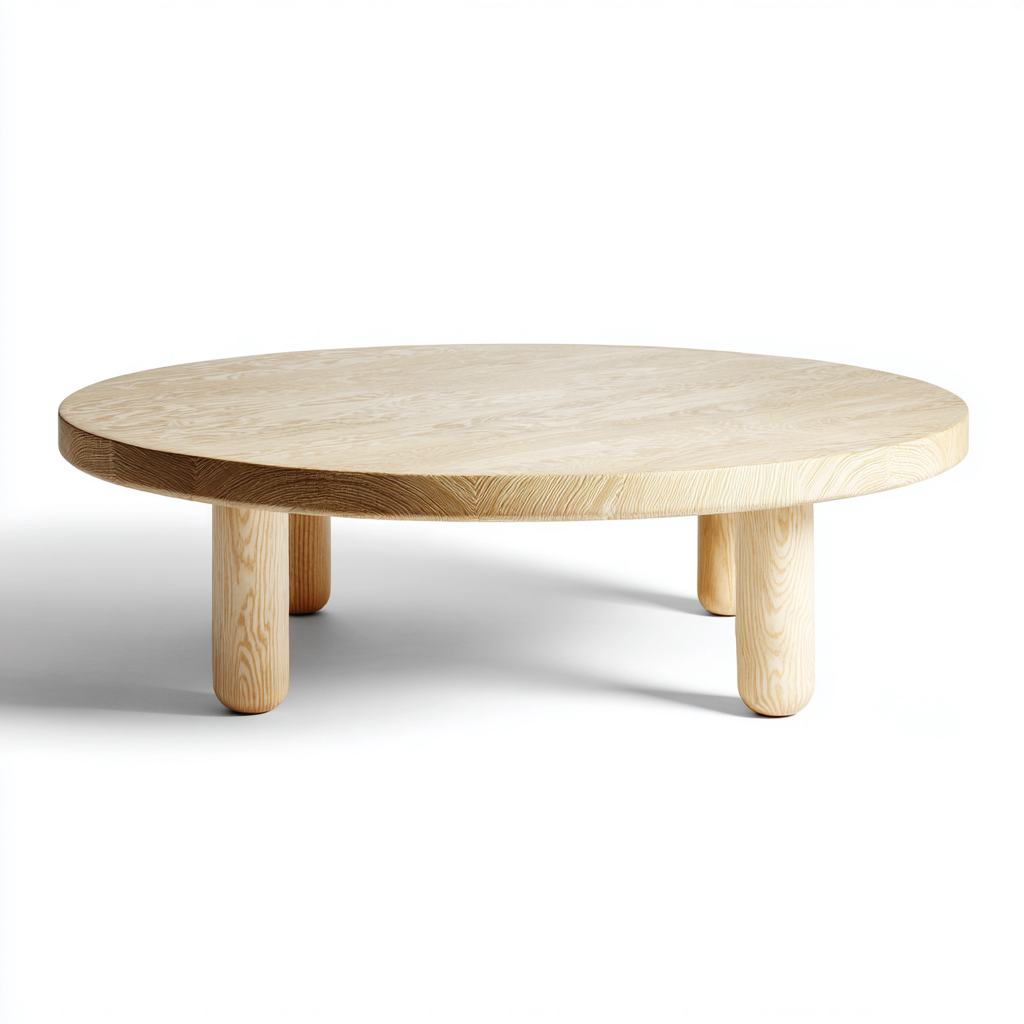 Couchtisch - Massivholz - 90x90x35 cm - Natur - Modernes skandinavisches Design