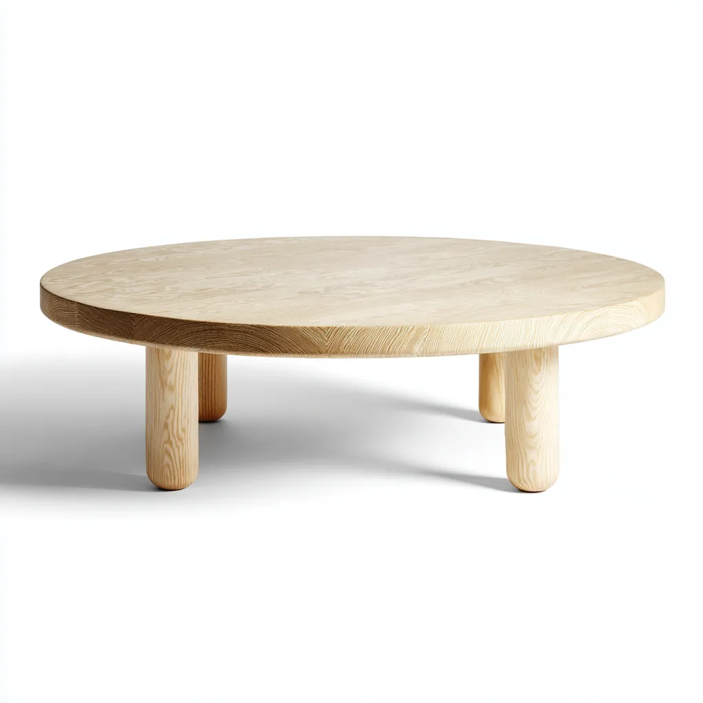 Couchtisch - Massivholz - 90x90x35 cm - Natur - Modernes skandinavisches Design