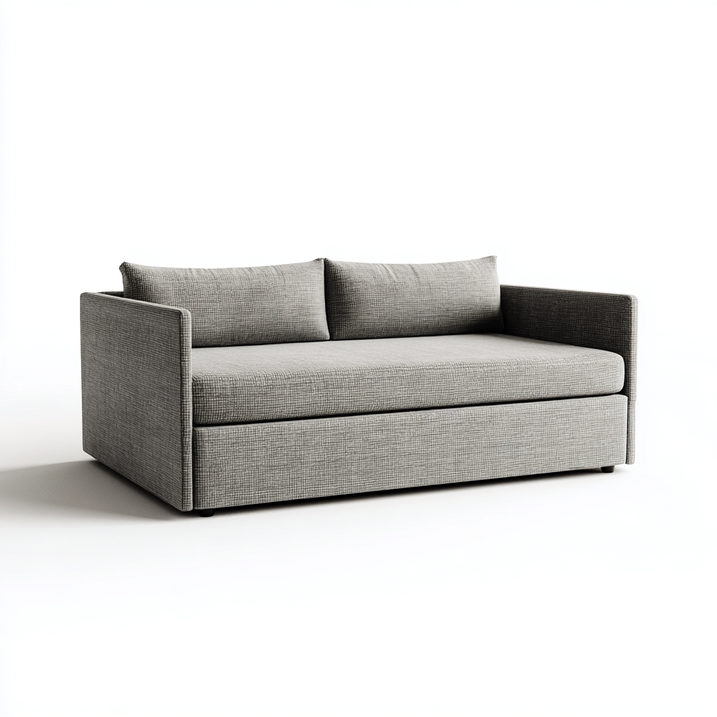 Schlafsofa Stoff 200x90x85 cm - Hellgrau - mit ausziehbarem Bett im modernen Stil