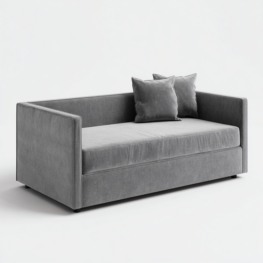 Schlafsofa aus Stoff 195x90x80 cm - grau - modernes minimalistisches Design