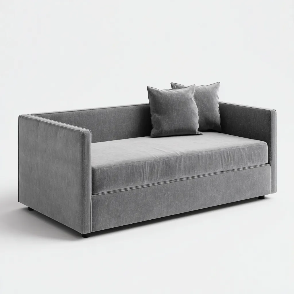 Schlafsofa aus Stoff 195x90x80 cm - grau - modernes minimalistisches Design