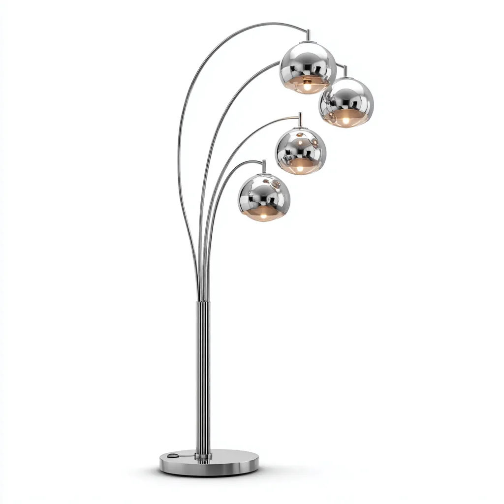 Stehlampe Metall 180x30x30 cm - Chrom - Modern Design