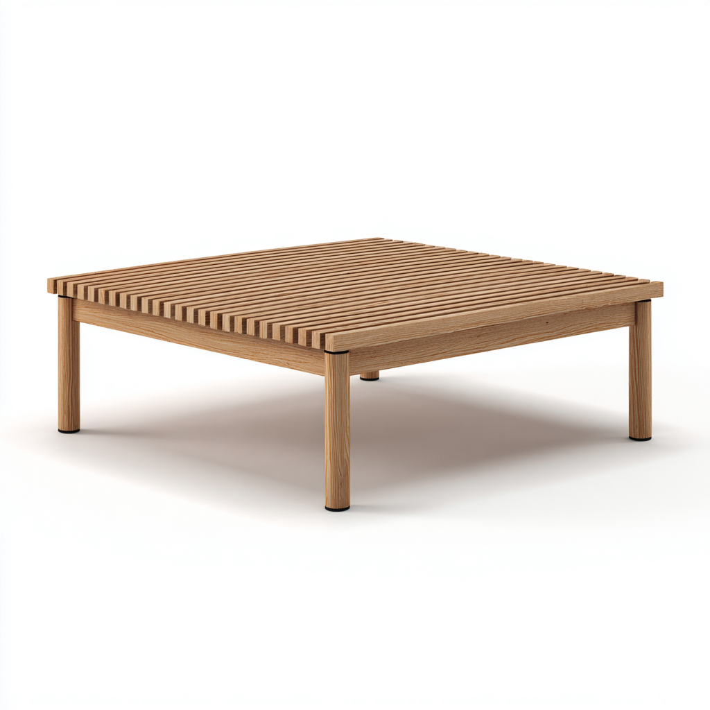 Couchtisch Holz 80x80x35 cm - hellbraun - modernes Design für Wohnzimmer