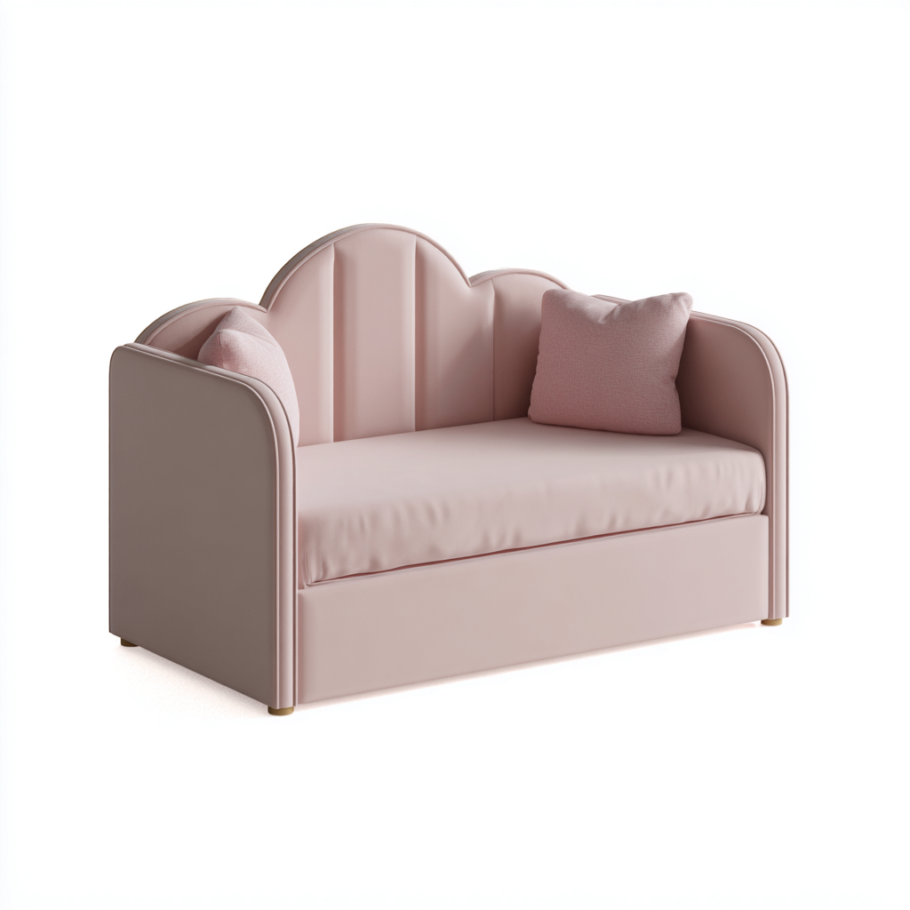 Schlafsofa Stoff 195x85x90 cm - rosé - modernes Design - mit gepolsterter Rückenlehne