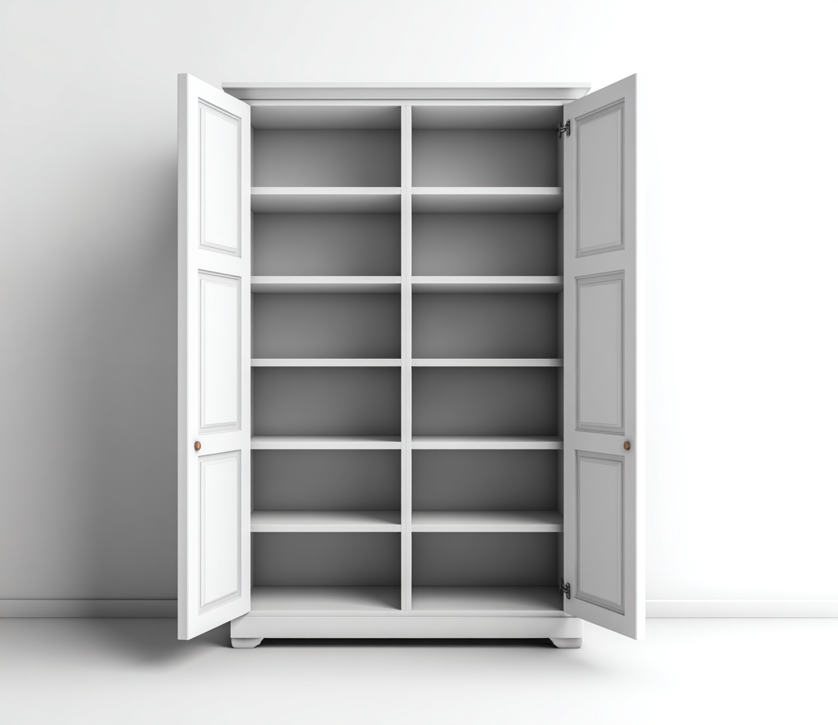 Kleiderschrank Holz 100x50x180 cm - Weiß - 2 Türen im klassischen Design