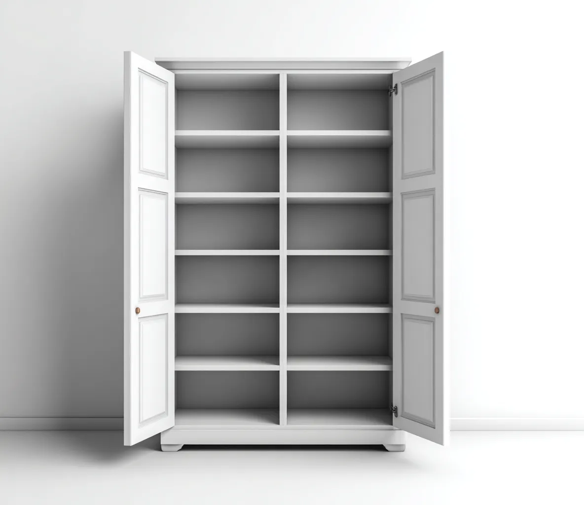 Kleiderschrank Holz 100x50x180 cm - Weiß - 2 Türen im klassischen Design