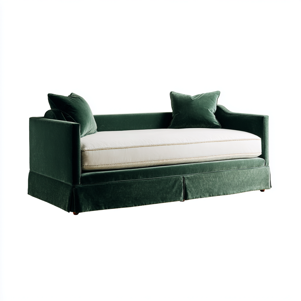 Schlafsofa Samt 200x90x85 cm - dunkelgrün - elegantes Design mit Bettfunktion
