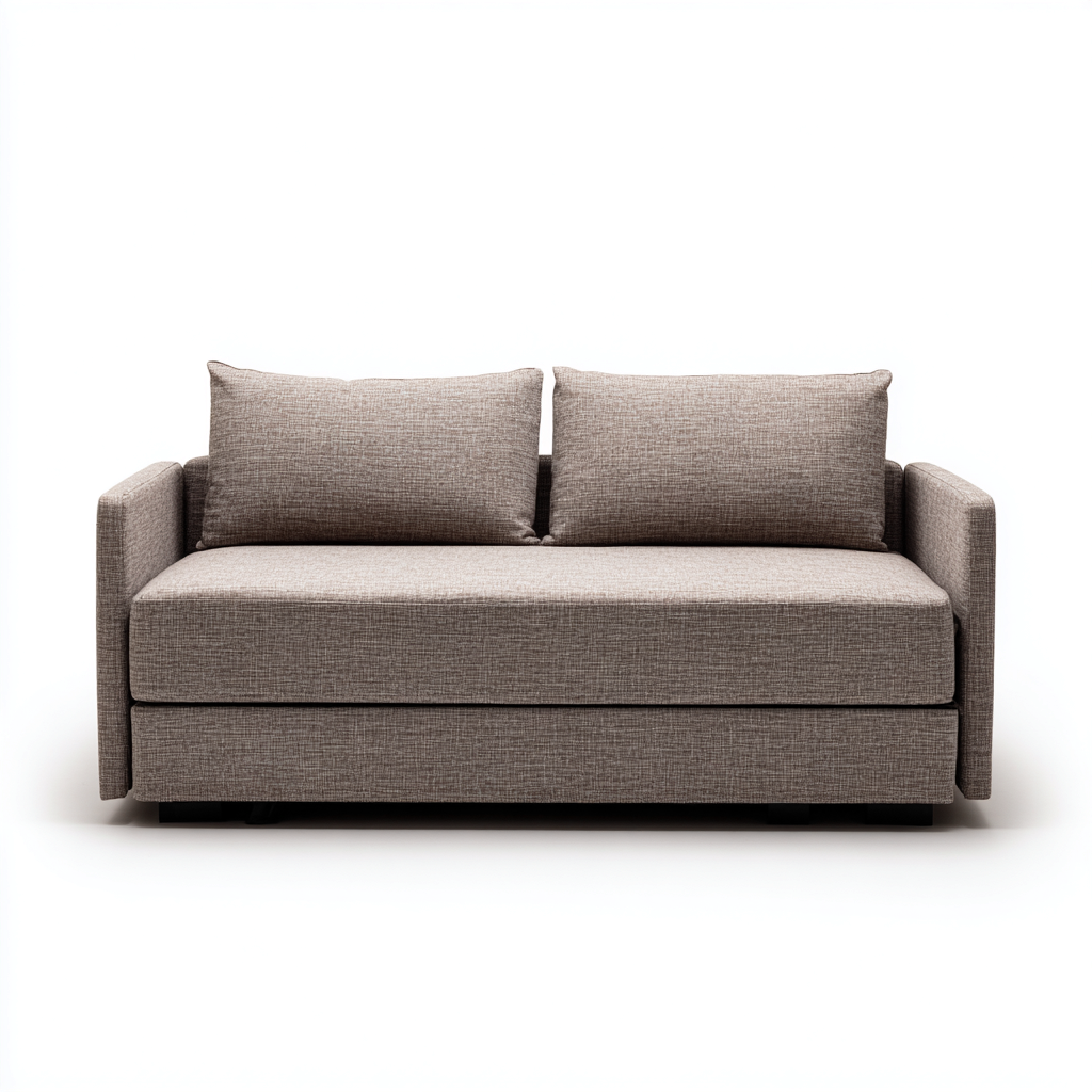 Schlafsofa Stoff 200x90x85 cm - beige - modernes Design - mit ausziehbarem Bettkasten