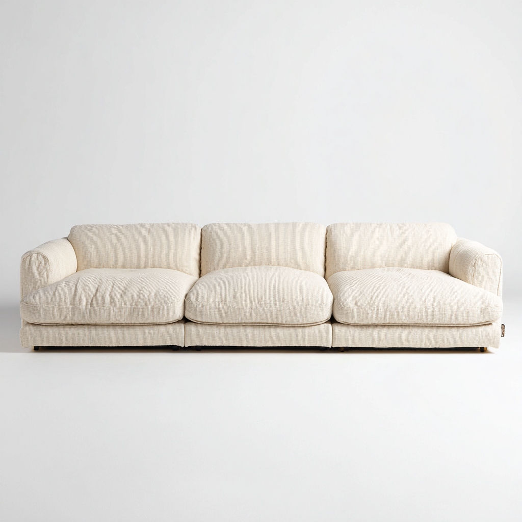Dreisitzer Sofa Stoff 230x95x80 cm - cremefarben - modernes Design