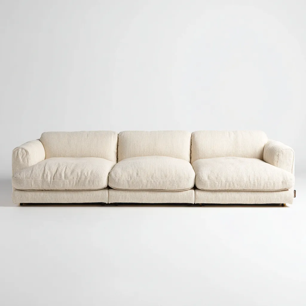 Dreisitzer Sofa Stoff 230x95x80 cm - cremefarben - modernes Design