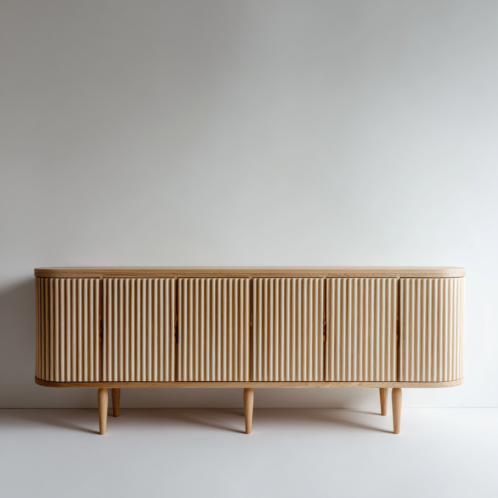 TV-Schrank Massivholz 180x45x80 cm - natur - skandinavisches Design