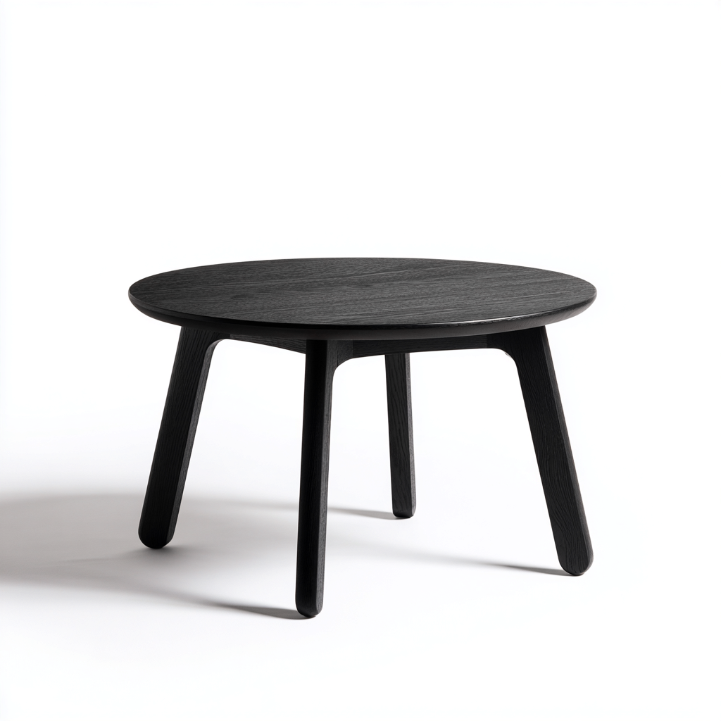 Couchtisch Rundholz 70x70x42 cm - schwarz - skandinavisches Design - schlicht und stabil