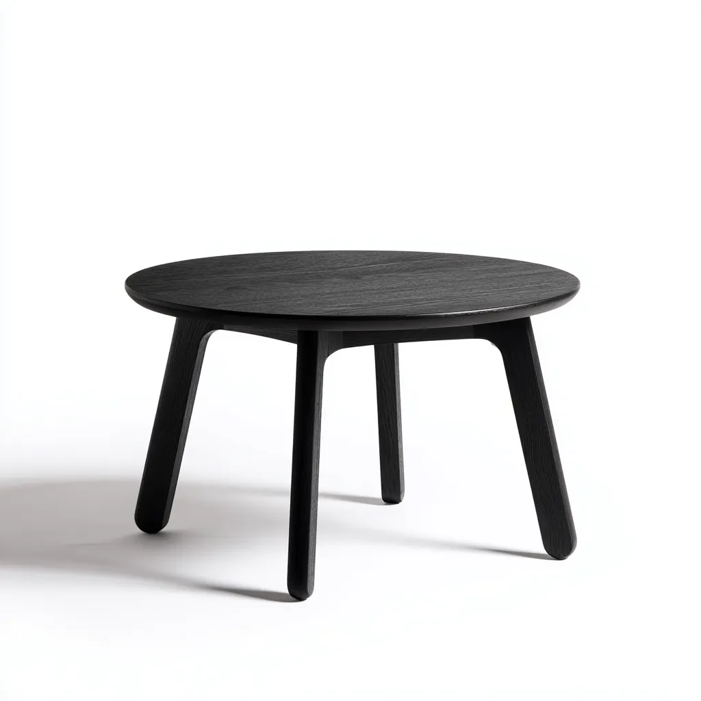 Couchtisch Rundholz 70x70x42 cm - schwarz - skandinavisches Design - schlicht und stabil