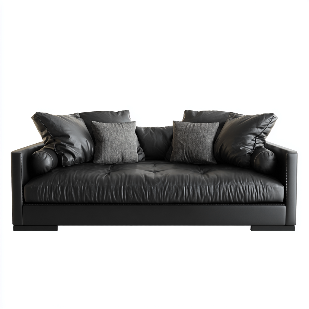Schlafsofa aus Kunstleder 195x90x80 cm - schwarz - modernes Design mit Komfortpolsterung