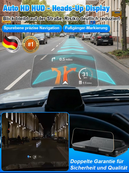 ✅ Auto-HD-HUD-Display 👉 🗺️ GPS, 🚦 Tempo, ⚠️ Warnungen & 📱 Fahr-Infos – alles sicher im Blick! 👁️🚗