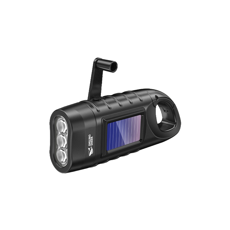  Taschenlampe mit Solar- und Handkurbelantrieb