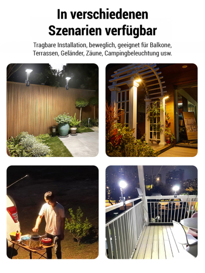 Intelligente Solar-Klemmlampe mit Bewegungsmelder