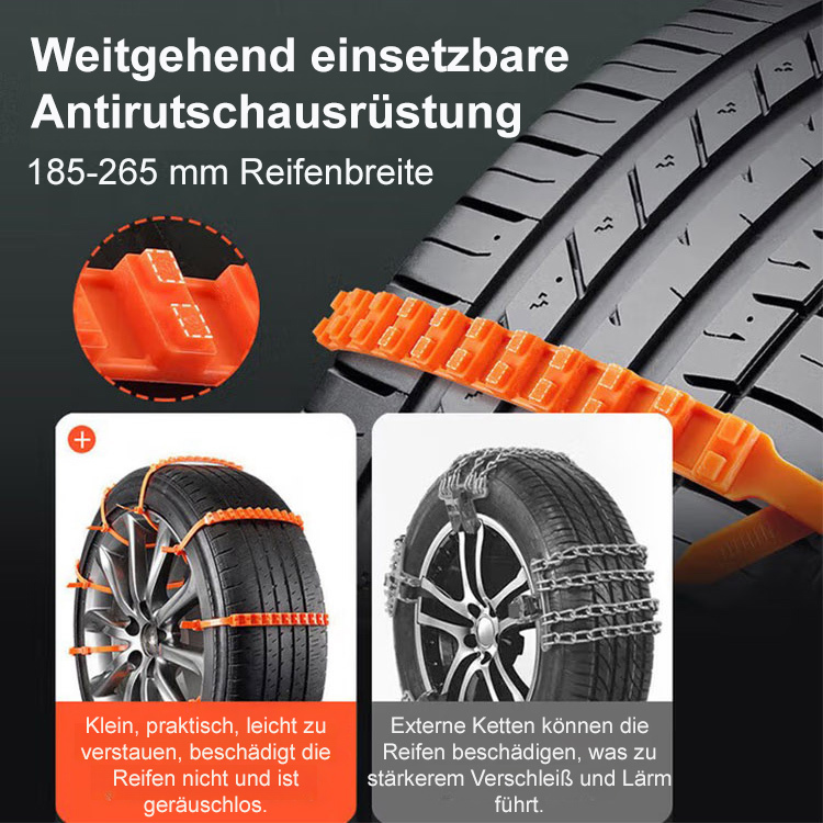 Kabelbinder-ähnliche Autoreifen-Rutschfestheitsbänder – Manuelle Befestigung, für alle Straßenarten geeignet