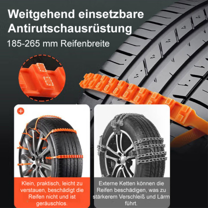Kabelbinder-ähnliche Autoreifen-Rutschfestheitsbänder – Manuelle Befestigung, für alle Straßenarten geeignet