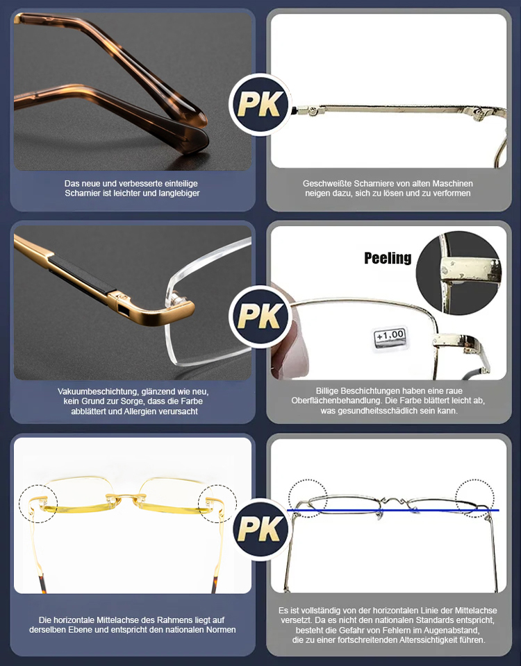  Natürliche Kristall-Lesebrille mit Autofokus zum Schutz der Augen