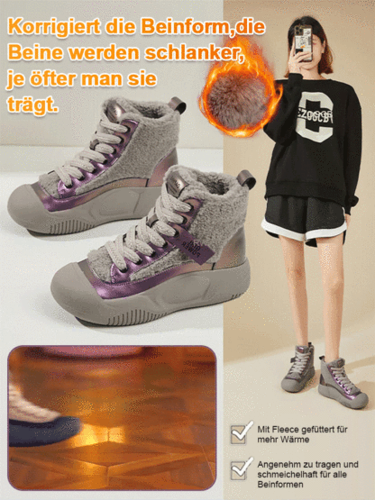 Wildleder High-Top Plateau-Stiefel