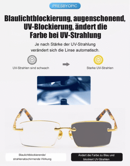  Natürliche Kristall-Lesebrille mit Autofokus zum Schutz der Augen