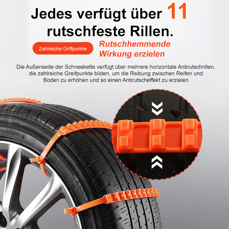 Kabelbinder-ähnliche Autoreifen-Rutschfestheitsbänder – Manuelle Befestigung, für alle Straßenarten geeignet