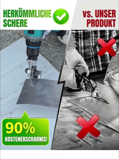 Blechschneider für Bohrmaschine。Verwandle deine alte Bohrmaschine in eine Profi-Schneidemaschine – für den Preis eines Mittagessens