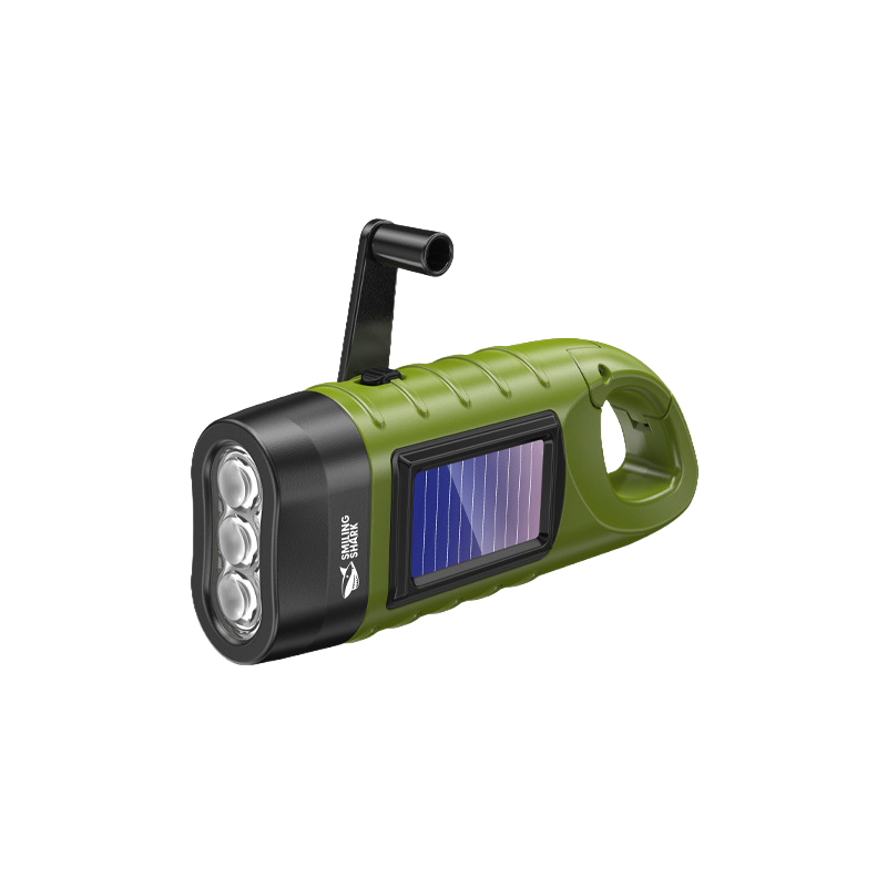  Taschenlampe mit Solar- und Handkurbelantrieb