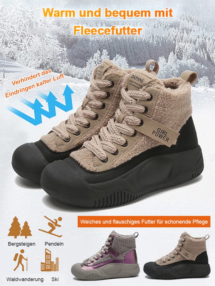 Wildleder High-Top Plateau-Stiefel