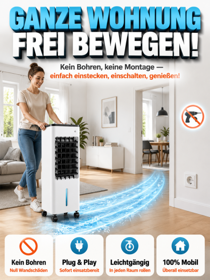 【🥶 KÜHLER ALS EINE KLIMAANLAGE】Tragbare Klimaanlage: In 3 Sekunden auf 6℃ Eis-Kühlung ohne Abluftschlauch