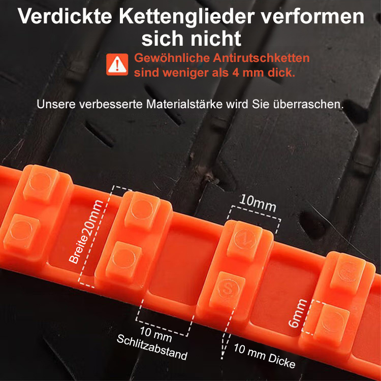 Kabelbinder-ähnliche Autoreifen-Rutschfestheitsbänder – Manuelle Befestigung, für alle Straßenarten geeignet
