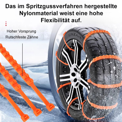 Kabelbinder-ähnliche Autoreifen-Rutschfestheitsbänder – Manuelle Befestigung, für alle Straßenarten geeignet