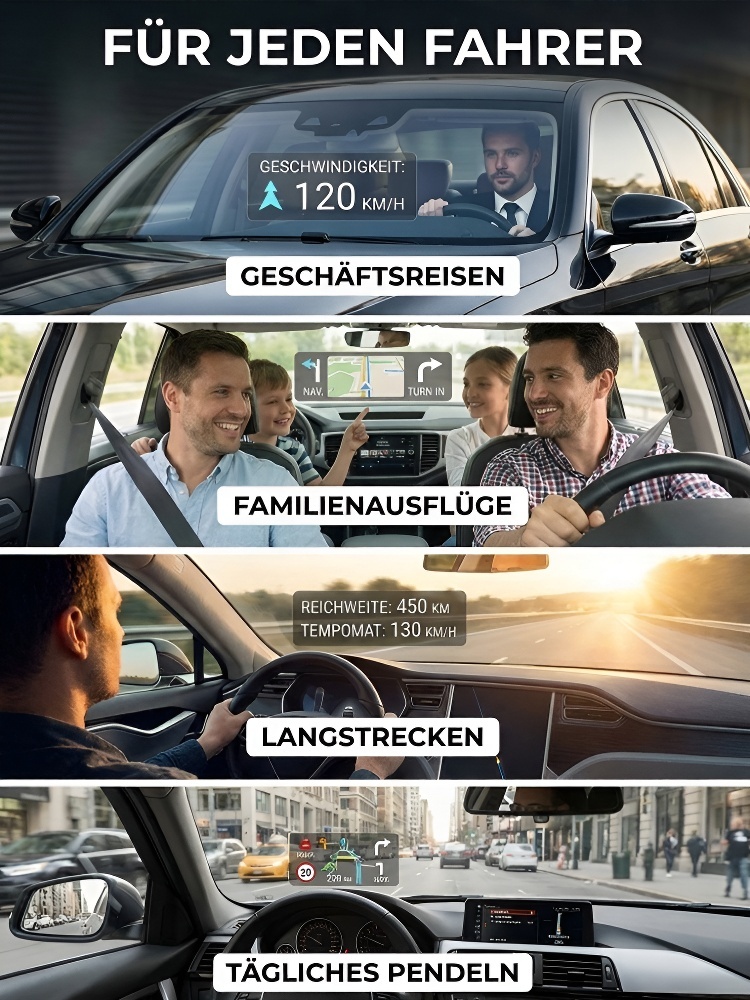 ✅ Auto-HD-HUD-Display 👉 🗺️ GPS, 🚦 Tempo, ⚠️ Warnungen & 📱 Fahr-Infos – alles sicher im Blick! 👁️🚗