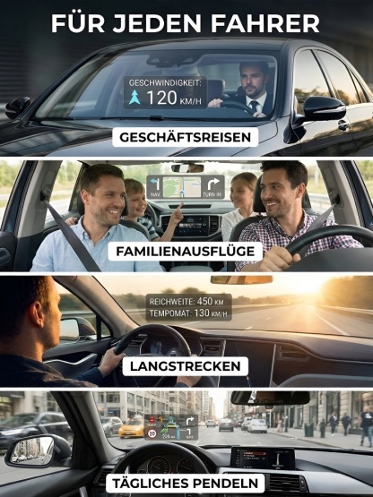 ✅ Auto-HD-HUD-Display 👉 🗺️ GPS, 🚦 Tempo, ⚠️ Warnungen & 📱 Fahr-Infos – alles sicher im Blick! 👁️🚗