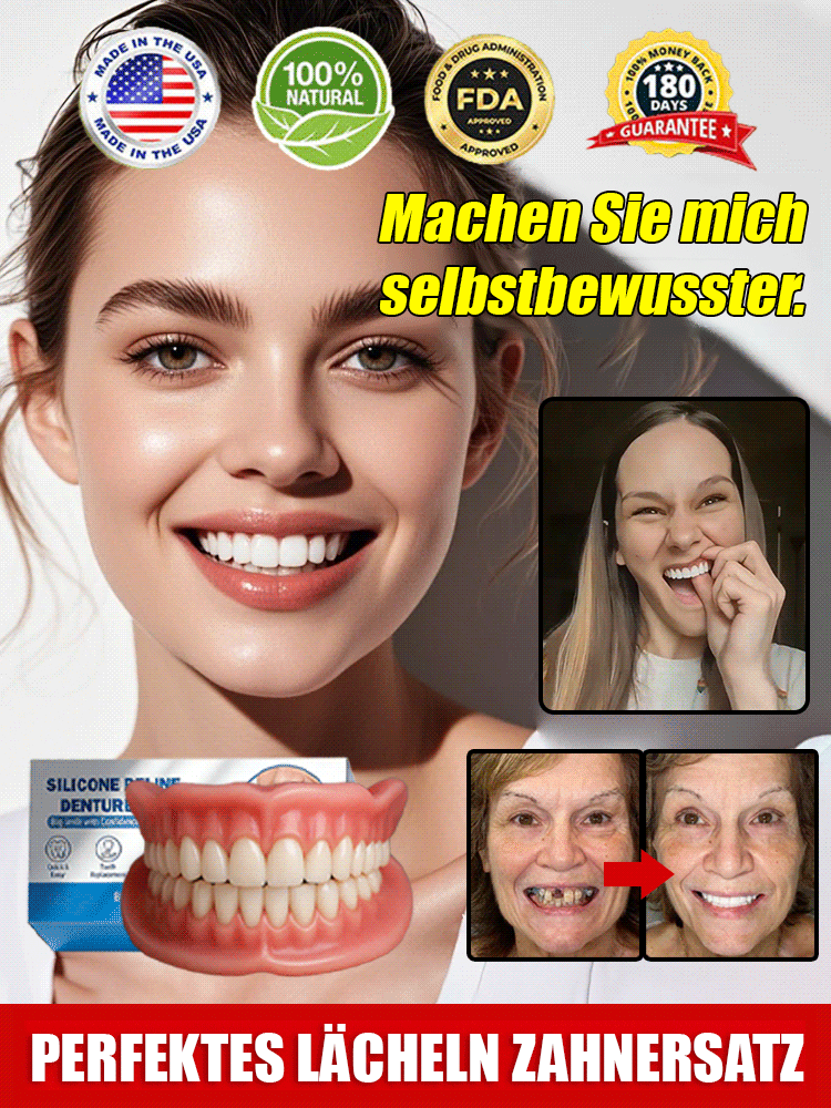 【100 % anpassbares Zahnprothesen-Set – sitzt perfekt】 Rutscht nicht leicht, passt natürlich und perfekt
