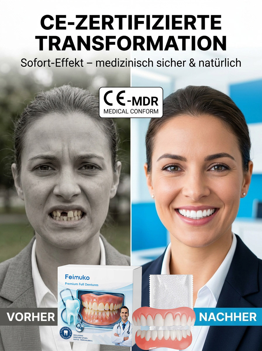 In 1 Min. perfekt sitzend | Ohne Kleber, Zahnarzt oder Termin!【Zahnarzt empfohlen】Anpassungsfähiges Zahnersatz-Set
