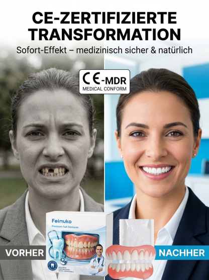 In 1 Min. perfekt sitzend | Ohne Kleber, Zahnarzt oder Termin!【Zahnarzt empfohlen】Anpassungsfähiges Zahnersatz-Set