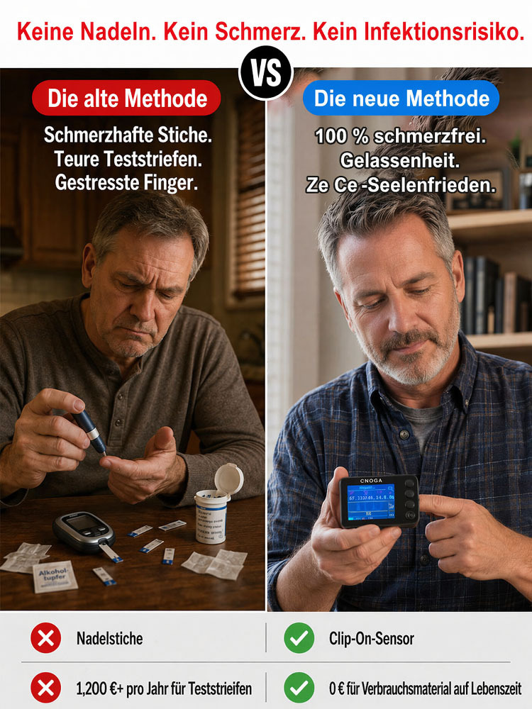 Ganz ohne Nadelstich! Fingertip-Pulsoximeter 🚀 Blutzucker, Blutdruck & Sauerstoff in 3s prüfen!