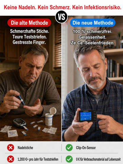 Ganz ohne Nadelstich! Fingertip-Pulsoximeter 🚀 Blutzucker, Blutdruck & Sauerstoff in 3s prüfen!