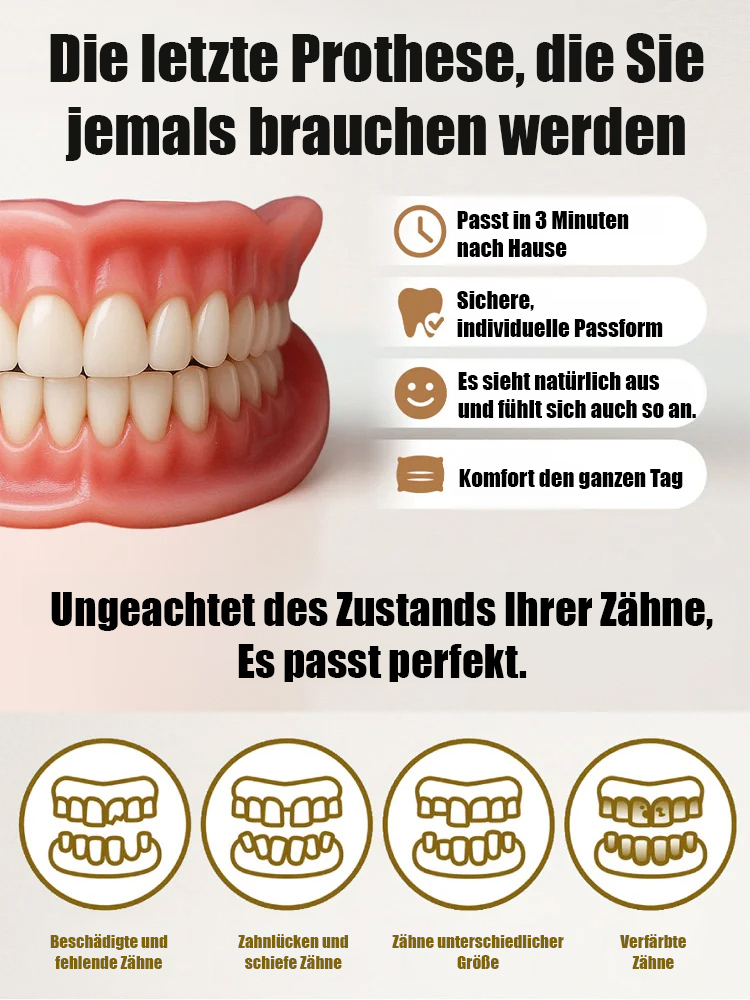 【FDA-Zertifizierung】Zahnersatz-Reparaturset✨️Strafft die Kieferlinie, entspannt Muskeln – antibakteriell, pflegeleicht, komfortabel. ✨️Für Jung und Alt.✨️