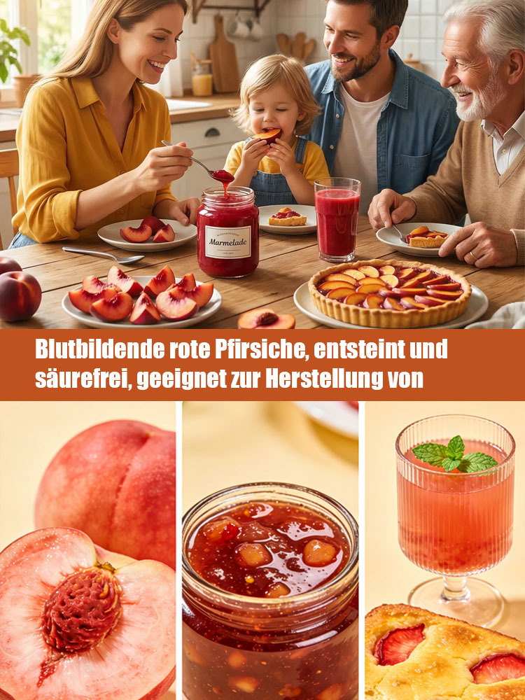 ❄️Frostresistent bis -15 °C！Robuste und pflegeleichte rote Pfirsichsetzlinge | Reich an natürlichen Antioxidantien | GRATIS Pflanzanleitung dabei!🎁