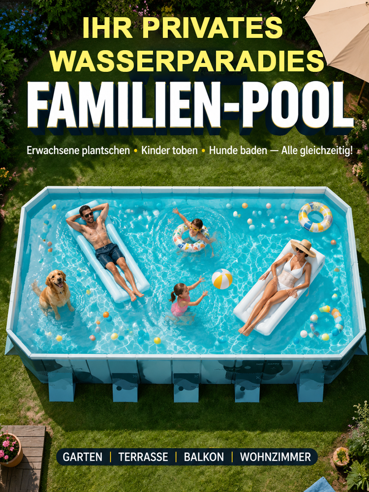 Kein Aufpumpen nötig! Faltbarer Extra-Großer Pool: In 10 Sekunden wird dein Garten zum Wasserpark!