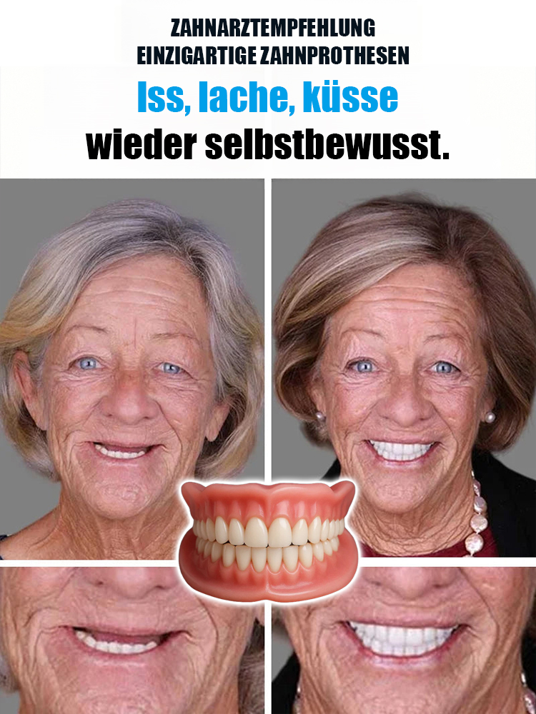 【100 % anpassbares Zahnprothesen-Set – sitzt perfekt】 Rutscht nicht leicht, passt natürlich und perfekt