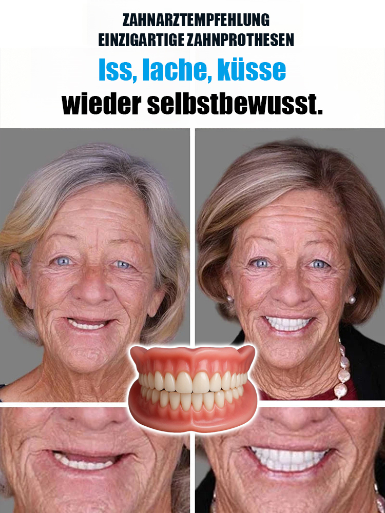 【100 % anpassbares Zahnprothesen-Set – sitzt perfekt】 Rutscht nicht leicht, passt natürlich und perfekt