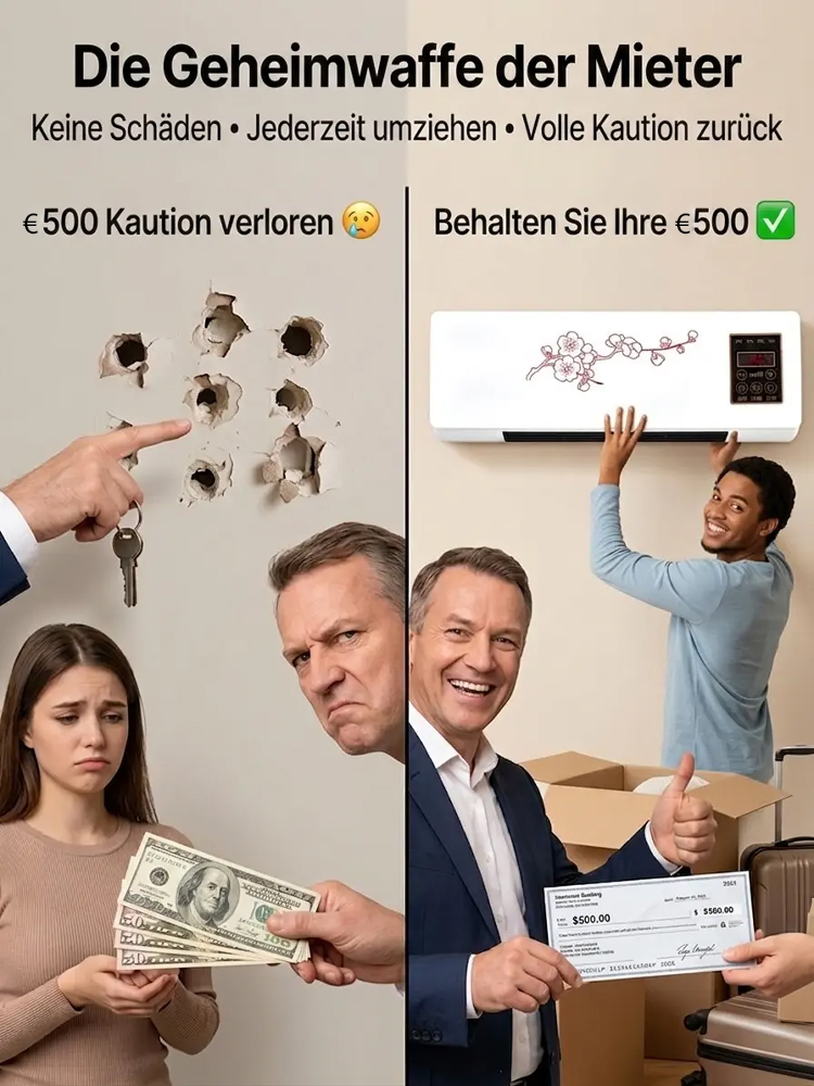 ❄️ Wand-Klimagerät – Kein Außengerät erforderlich 🏠 In 5 Minuten installiert - Ohne Bohren & Handwerker 🔥 Heizen & Kühlen in einem