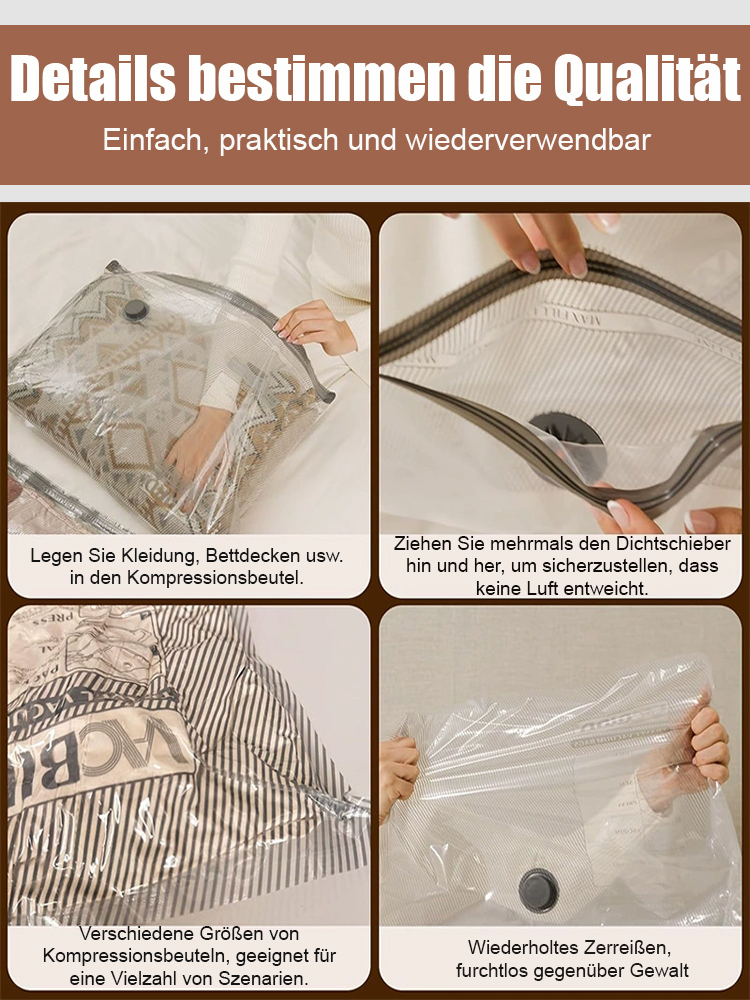 【USB-Elektropumpe】Vakuum-Kompressions-Aufbewahrungsbeutel✨️Schluss mit dem Kleiderschrank-Chaos – Jetzt 3x mehr Platz!🎇