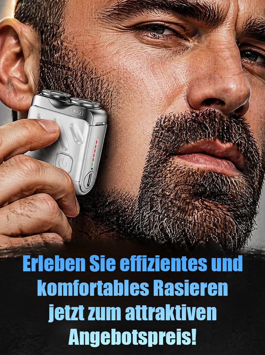 1 Sekunde – perfekt rasiert! Kein Schnitt, keine Verletzung – Perfekt für Bart, Achseln & Intimbereich ✨ Rotierender elektrischer Doppelklingen-Rasierer